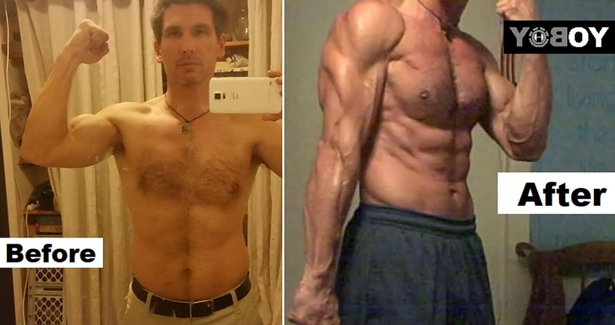 Todd Altieri before and after a 12-week transformation